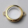 Flat Round 304 Stainless Steel Floating Lockets Connector Charms FIND-WH0032-57G-02-1