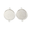 Flat Round Brass Connector Cabochon Settings KK-K414-13C-S-1