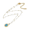 Dyed Synthetic Turquoise Oval Pendant Necklaces NJEW-I129-07G-2