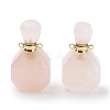 Natural Rose Quartz Perfume Bottle Pendants G-Q163-10G-03-1
