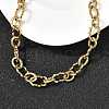 304 Stainless Steel Twisted Oval Link Chain Necklaces for Women NJEW-Z091-07G-2