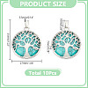 10Pcs Synthetic Turquoise Flat Round Pendants G-AR0006-25A-4