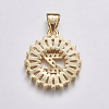 Long-Lasting Plated & Rack Plating Brass Micro Pave Cubic Zirconia Letter Pendants ZIRC-A007-03Z-G-2