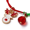 Christmas Theme Alloy Enamel & Imitation Austrian Crystal Charm Bracelets BJEW-JB10903-4