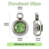 20Pcs 10 Colors 201 Stainless Steel Rhinestone Charms STAS-FS0002-05-4