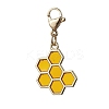 Bee & Honeycomb & Flower & Honey Jar Alloy Enamel Pendant Decorations HJEW-JM01602-4