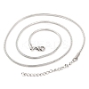 201 Stainless Steel Round Snake Chain Necklaces for Women NJEW-G140-06D-P-1-2