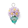 Glass Seed Beaded Flowerpot Pendants PALLOY-MZ00520-04-1