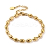 201 Stainless Steel Rugby Beaded Chain Bracelets BJEW-G696-01C-G-1