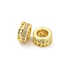 Brass Micro Pave Cubic Zirconia European Beads KK-H452-19G-1