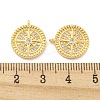 Brass Micro Pave Clear Cubic Zirconia Charms KK-Z044-35G-3