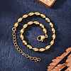Ion Plating(IP) 304 Stainless Steel Oval Ball Chain Bracelets for Women BJEW-C046-01G-5