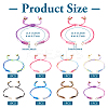 8Pcs 8 Colors Gradient Color Adjustable Braided Segment Dyed Nylon Bracelets AJEW-TA0001-31-2