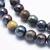 Electroplate Natural Yellow Blue Tiger Eye(Dyed & Heated) Beads Strands G-K256-03-8mm-3