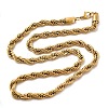 304 Stainless Steel Rope Chain Necklaces for Women NJEW-I065-20C-01G-3