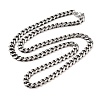 304 Stainless Steel Cuban Link Chain Necklaces NJEW-K378-16A-AS-2