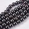 Non-Magnetic Synthetic Hematite Beads Strands X-G-H1624-8mm-1-1