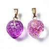 Two Tone Transparent Spray Painted Glass Pendants X-GLAA-N035-014-G03-2
