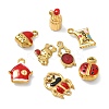 8Pcs 8 Styles 304 Stainless Steel Enamel Pendants STAS-CJ0003-08-8