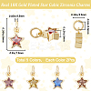 10Pcs 5 Colors Brass Cubic Zirconia Charms FIND-CN0002-67-2
