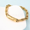 304 Stainless Steel Rope Chain Bracelets for Men Women BJEW-C124-03A-G-3