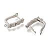 Rack Plating Brass Hoop Earring Findings EJEW-H143-03P-2