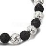 Halloween Dyed & Electroplate Natural Lava Rock Bracelets BJEW-JB12332-01-4
