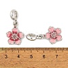 Rack Plating Alloy Light Rose Rhinestone European Dangle Charms FIND-C055-25P-3