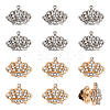 CHGCRAFT 12Pcs 2 Colors Crystal Rhinestone Crown Lapel Pins JEWB-CA0001-37-1