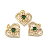 Rack Plating Brass Cubic Zirconia Pendants KK-D074-07G-2