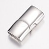 304 Stainless Steel Magnetic Clasps with Glue-in Ends STAS-P100-09P-1