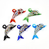 Handmade Silver Foil Lampwork Big Pendants LS-LAMP-T023-13-1