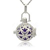 Silver Color Plated Brass Hollow Round Cage Pendants KK-J216-14S-1