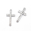 Latin Sideways Cross Brass Micro Pave Cubic Zirconia Links ZIRC-E010-04P-1