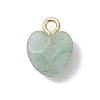 Natural Tiger Eye & Red Rainbow Jasper & Green Aventurine & Rose Quartz & Amethyst Faceted Heart Charms PALLOY-JF04863-3