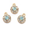 Brass Micro Pave Cubic Zirconia Charms KK-L222-001G-01-1