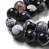 Faceted Natural Fire Crackle Agate Beads Strands G-F447-12mm-N17-4