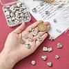60Pcs 10 Styles Valentine's Day Theme Tibetan Style Alloy Beads TIBEB-CJ0001-38-4