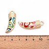 Rack Plating Alloy Enamel Pendants PALLOY-T091-16M-3