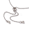 Adjustable 304 Stainless Steel Cable Chains Bracelets Making AJEW-JB01216-02-3