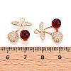Brass Micro Pave Cubic Zirconia and Glass Pendants KK-T076-01KCG-3
