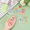 DIY 4Pcs Bear Diamond Painting Keychain Kits DIY-SC0016-89-3