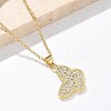 Brass Micro Pave Clear Cubic Zirconia Pendants Necklaces NJEW-M088-03G-02-5