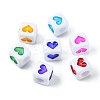 175Pcs 7 Colors White Opaque Acrylic Beads MACR-YW0002-02-2
