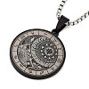 Retro Mandala 201 Stainless Steel Box Chain Constellation Pendant Necklaces for Women Men NJEW-M223-01B-2
