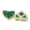 Brass Micro Pave Clear Cubic Zirconia Pendants KK-Q031-42G-2