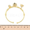 Brass Micro Pave Clear Cubic Zirconia Charm Bangles for Women BJEW-Z089-04P-5