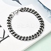 667 Stainless Steel Curb Chain Bracelets for Men Women BJEW-D367-02-2