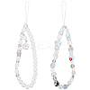 2Pcs 2 Styles Plastic Pearl & Resin & Glass Mobile Straps AJEW-GF0001-21B-1