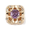 Brass Micro Pave Cubic Zirconia Beads KK-K297-33G-2
